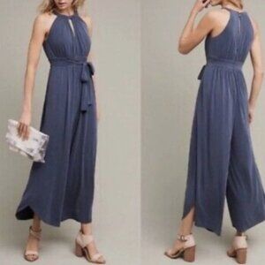 Anthropologie Moulinette Soeurs Eremita Blue Wide Leg Flowy Jumpsuit S Boho
